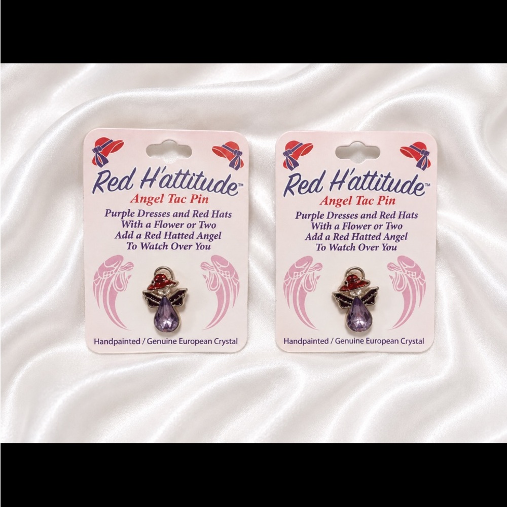 RED HAT SOCIETY Purple Angel Tac Pin - Red & Purple 💥🆕💥